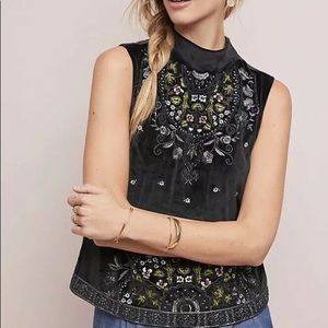 Anthropologie - Meadow Rue - black velvet top